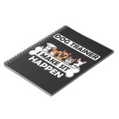 おもしろい犬のトレーナーが子犬の教育を受ける ノートブック (左側)