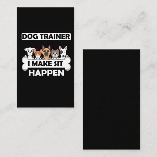 おもしろい犬のトレーナーが子犬の教育を受ける 名刺 (正面/裏面)