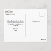 おもしろい犬のパイロットが飛行機を操縦する 航空 飛行機 誕生日 ポストカード (裏面)