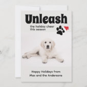 おもしろい犬のペット写真 ホリデーシーズン クリスマス カード (正面)