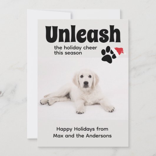 おもしろい犬のペット写真 ホリデーシーズン クリスマス カード (正面)