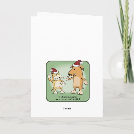 おもしろい犬の下のミスタントクリスマス シーズンカード (裏面)