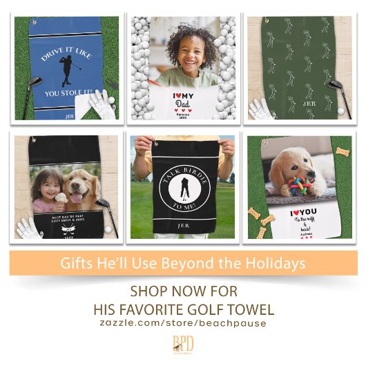 おもしろい犬の写真ラフ&バック名にあなたを愛する ゴルフタオル