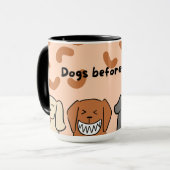 おもしろい犬の前にdudes、コーヒー愛好家、犬のオーナー マグカップ (正面左)