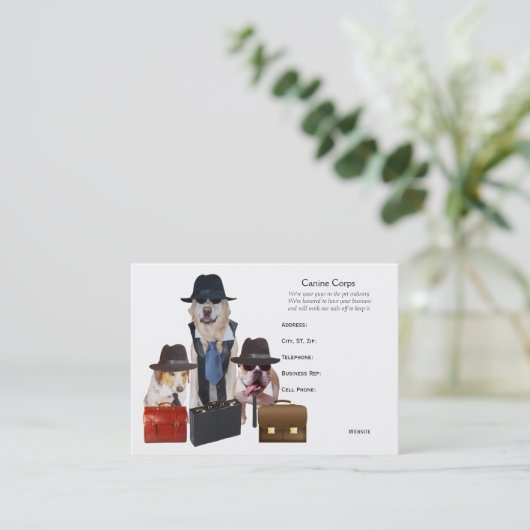 おもしろい犬の名刺 名刺 (スタンド正面)