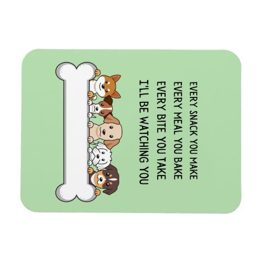 おもしろい犬の子犬の顔私はあなたを見ている マグネット (横)