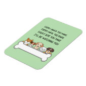 おもしろい犬の子犬の顔私はあなたを見ている マグネット (左側)