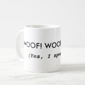 おもしろい犬の引用文のコーヒー・マグ コーヒーマグカップ (正面左)