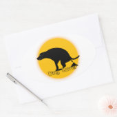 おもしろい犬の愛猫犬 楕円形シール (封筒)