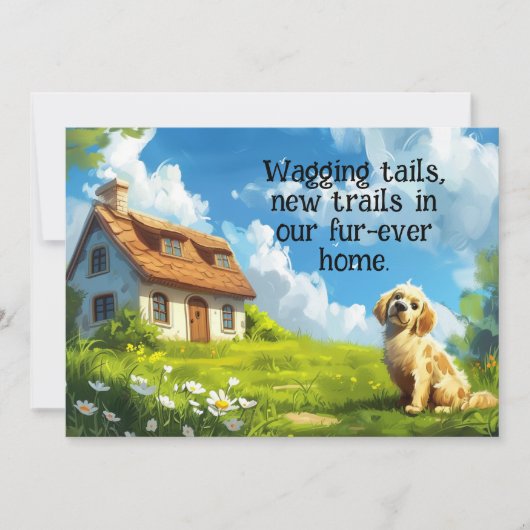 おもしろい犬の新しいホームの移動告知 (正面)