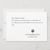 おもしろい犬の新しいホームの移動告知 (裏面)