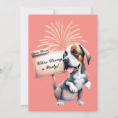おもしろい犬の新年オープンハウスパーティーへの招待 招待状 (正面)
