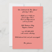 おもしろい犬の新年オープンハウスパーティーへの招待 招待状 (裏面)