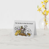 おもしろい犬の日のグリーティングカード カード (黄色い花)