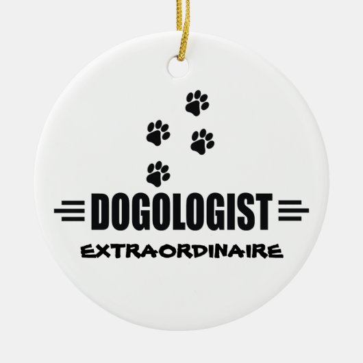 おもしろい犬の歩 セラミックオーナメント (正面)