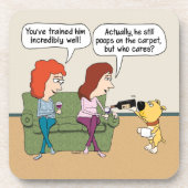 おもしろい犬の注ぐワイン場合のないPooping コースター (正面)