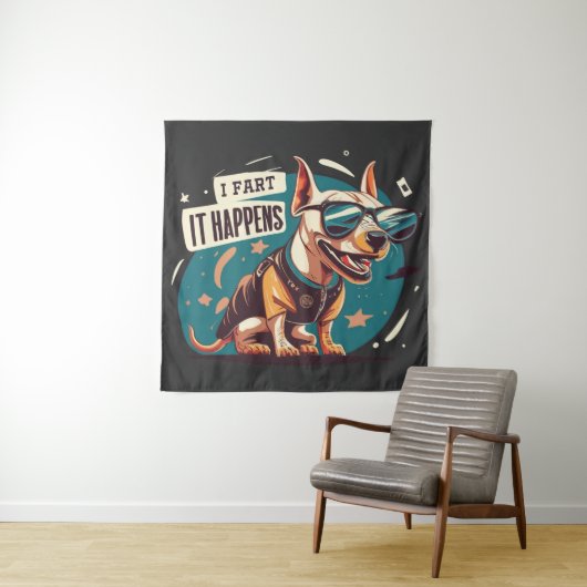 おもしろい犬の発生 タペストリー (インサイチュ)