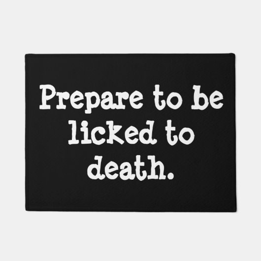 おもしろい犬の警告 ドアマット (正面)