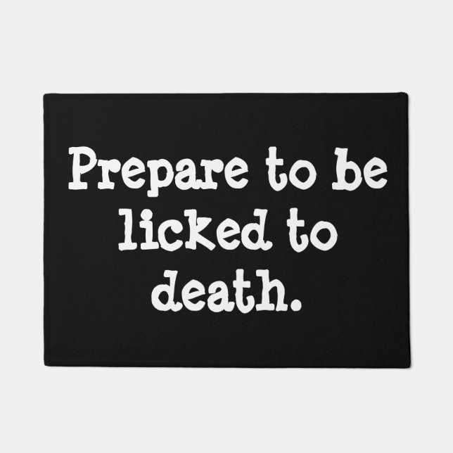 おもしろい犬の警告 ドアマット (正面)