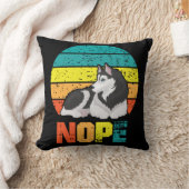 おもしろい犬の頑固なハスキーな怠け者の子犬 クッション (ブランケット)