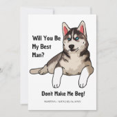 おもしろい犬のGrroomsmen提案私の新郎になる 招待状 (正面)