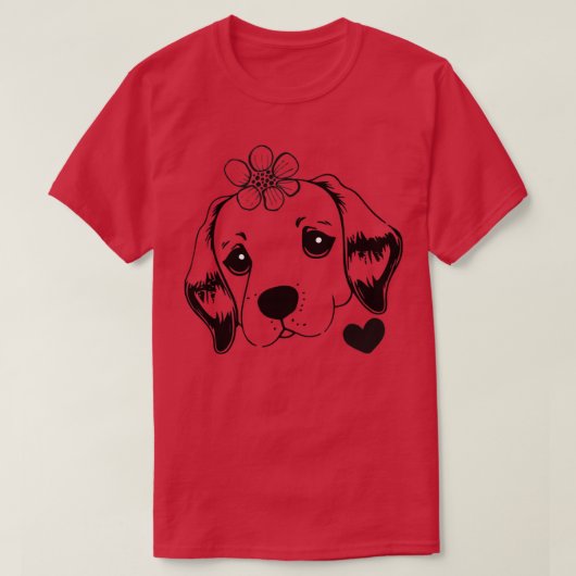 おもしろい犬は永遠に君を愛し続ける Tシャツ (デザイン正面)