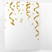 おもしろい犬は集団パーティーハットでビールを流す 三つ折りクリスマスカード (内部最初)