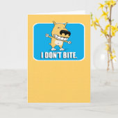 おもしろい犬をかけない カード (黄色い花)