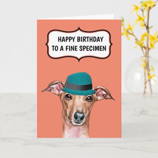 おもしろい犬を父に母のワイ素晴らしンユーモア カード (黄色い花)