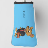 おもしろい犬を着たビジネススーツ漫画 ゴルフヘッドカバー (回転90)