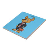 おもしろい犬を着たビジネススーツ漫画 タイル (側面)