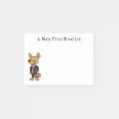 おもしろい犬を着たビジネススーツ漫画 ポストイット (正面)