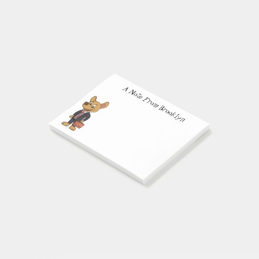 おもしろい犬を着たビジネススーツ漫画 ポストイット (アングル)