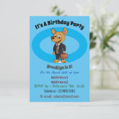 おもしろい犬を着たビジネススーツ漫画 招待状 (スタンド正面)