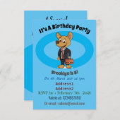 おもしろい犬を着たビジネススーツ漫画 招待状 (正面/裏面)