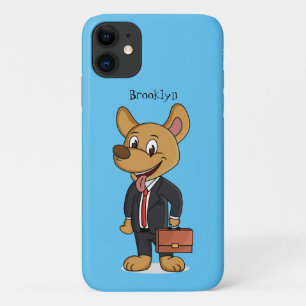 おもしろい犬を着たビジネススーツ漫画 iPhone 11 ケース