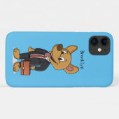 おもしろい犬を着たビジネススーツ漫画 Case-Mate iPhoneケース (裏面(横))