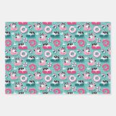 おもしろい犬アットザビーチフラミンゴ ラッピングペーパーシート (正面)