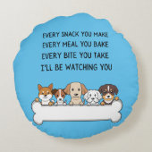 おもしろい犬アンドパピーズ引用文ドードル ラウンドクッション (裏面)