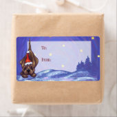 おもしろい犬アートクリスマスギフトラベル ラベル (インサイチュ)