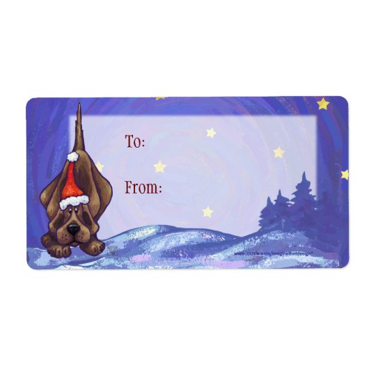 おもしろい犬アートクリスマスギフトラベル ラベル (正面)