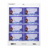 おもしろい犬アートクリスマスギフトラベル ラベル (フルシート)