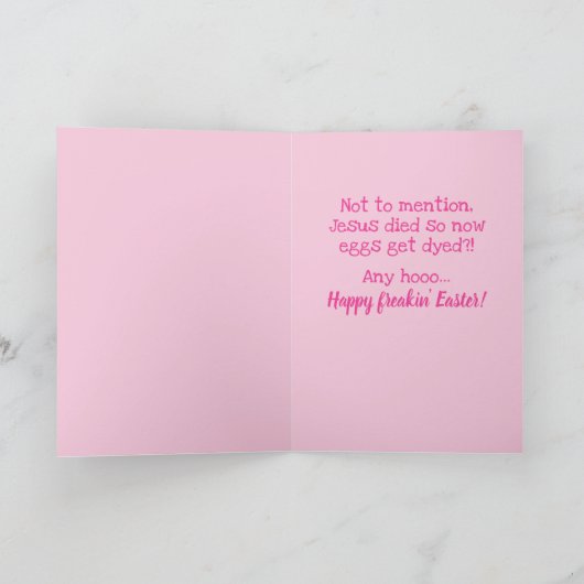 おもしろい犬イースターバニーのイースターカード カード (内部)