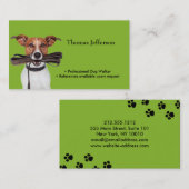 おもしろい犬ウォーカー名刺 ロイヤリティカード (正面/裏面)