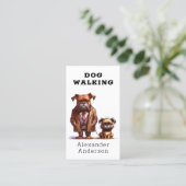 おもしろい犬ウォーカー歩くペット座りQRコード 名刺 (スタンド正面)