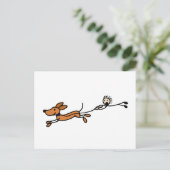 おもしろい犬ウォークカートゥーンオリジナル ポストカード (スタンド正面)