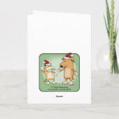 おもしろい犬エンジェルズシンクリスマス シーズンカード (裏面)