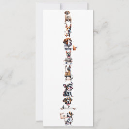 おもしろい犬カスタムシンボルや象徴カウントダウン新年 シーズンカード