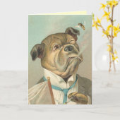 おもしろい犬カード カード (黄色い花)
