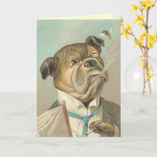 おもしろい犬カード カード (黄色い花)